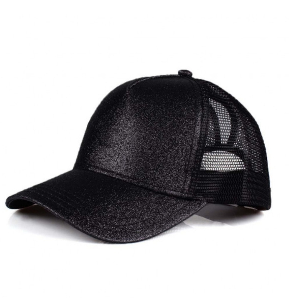 C.C Brand Glitter High Pony Trucker Hat